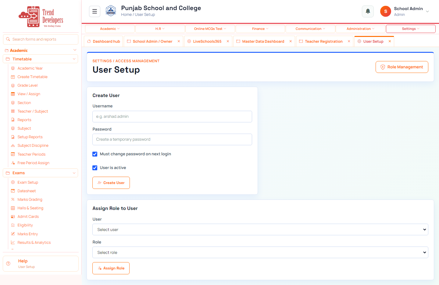 Create login users