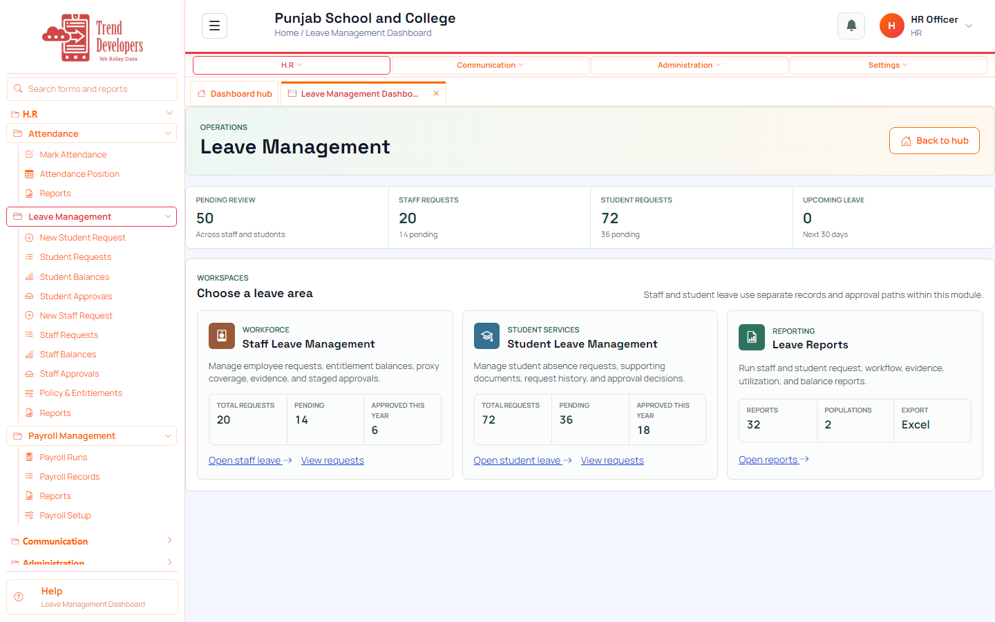 Open leave management