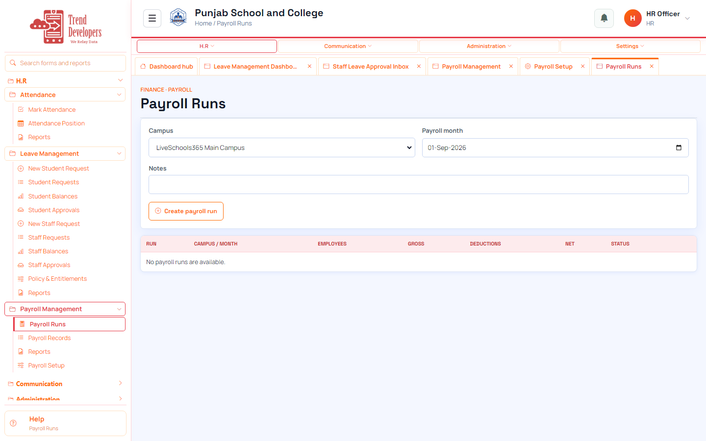 Process a sample payroll run